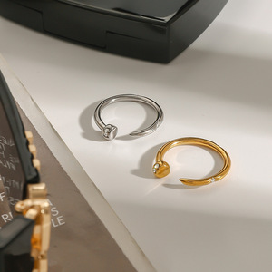 <span class=keywords><strong>2025</strong></span> Thiết Kế Mới Rắn Và Móng Tay Mở Vòng Chất Lượng Tốt Thép Không Gỉ Mạ Vàng Tên Tùy Chỉnh Đồ Trang Sức Nhẫn Cho Nam Giới Và Phụ Nữ - Product Image 6