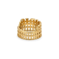 Kolosseum-förmige Hohle 12mm Breite Ringe 18K Vergoldet Nicht Verblassender Edelstahl-Ring Damen Vintage-Schmuck Großhandel