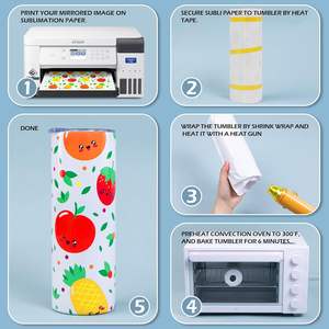 <span class=keywords><strong>HTVRONT</strong></span> Bolsas de Película Termoencogible para PET, Vasos de 5x10 Pulgadas, 50 Unidades, Fundas Resistentes al Calor para Sublimación, Recubrimiento UV, Transferencia de Calor - Product Image 5