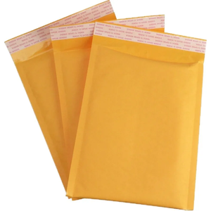 Enveloppes à bulles écologiques biodégradables en gros 15x18cm, papier kraft jaune renforcé, auto-adhésives, coussin d'air pour envoi postal - Product Image 2