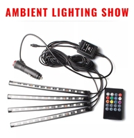 A80 SUV Truck 12LED 12V Télécommande de musique Bandes RVB Bandes lumineuses flexibles décoratives Bandes lumineuses intérieures à LED