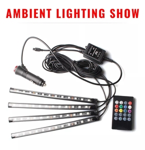 A80 12LED <span class=keywords><strong>รถ</strong></span><span class=keywords><strong>บรรทุก</strong></span> SUV 12V แถบไฟ LED ควบคุมระยะไกลแถบไฟ LED แถบไฟตกแต่งภายในมีความยืดหยุ่น - Product Image 3