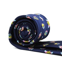 Cravate en soie 100% faite à la main, de qualité supérieure, personnalisable, avec un design original pour hommes, motif tropical, poisson, animal, en gros-grain