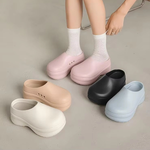 Sepatu <span class=keywords><strong>Clog</strong></span> Wanita OEM Custom Logo <span class=keywords><strong>EVA</strong></span> dengan Sol Spons, Sepatu Platform Tinggi Berlubang, Sepatu Kerja Lembut untuk Perempuan - Product Image 1