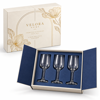 Étui à verres recyclable à double compartiment, en carton rigide imprimé lignes métalliques, pour cadeaux de vin