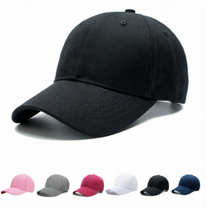 Gorra de Béisbol Negra de 6 Paneles para Hombre, Gorra Ajustada de Algodón de Color Sólido, Estilo Casual para Adultos - Product Image 4