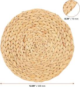 Résistant à la chaleur Boho rond antidérapant à la main tressé Table tapis rond tissé napperon pour cuisine mariage - Product Image 2