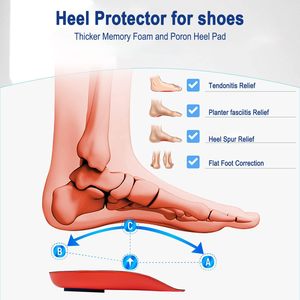Supports de talon pour femmes et hommes, inserts pour fasciite plantaire, coussinets anti-douleur pour le talon, anti-choc pour épine calcanéenne et tendinite d'Achille - Product Image 3