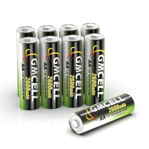 GMCELL 8/10 Pack Ni-MH <b>AA</b> <b>Batteries</b> 1.2V 2600mAh Nimh Custom 1000mAh 1500mAh 2000mAh Capacities <b>Aa</b> <b>Rechargeable</b> <b>Battery</b> for Toys - Product Image 1