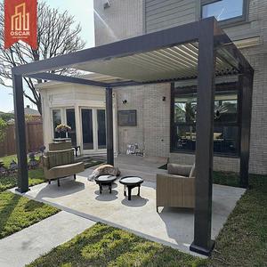 Pergola rétractable motorisée en aluminium à lames orientables avec éclairage RGB pour jardins, patios et espaces extérieurs - Product Image 1