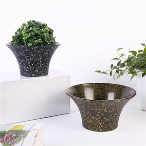 Yicai-macetas de melamina de plástico para interior, decoración de estilo moderno, macetas moteadas de boca <span class=keywords><strong>ancha</strong></span> - Product Image 6