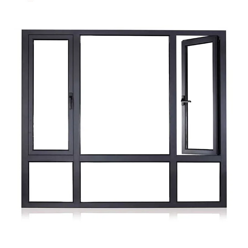 Modern insulated aluminum alloy windows and doors french double glazed casement window for house