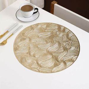 Round Dining Table Oil-Proof Pvc Vase Mats Luxury Washable Heat <b>Placemats</b> for Wedding - Product Image 1