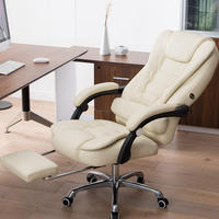 Chaise de bureau pivotante en cuir PU marron grande taille et haute qualité, chaise de direction ergonomique, directement de l'usine
