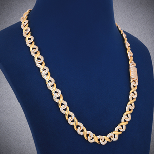 925 Sterling <b>Silver</b> Infinity Cross Link Cuban <b>Chain</b> <b>Necklace</b> <b>for</b> <b>Men</b> VVS Moissanite Diamond Luxury Wedding Gift - Product Image 1