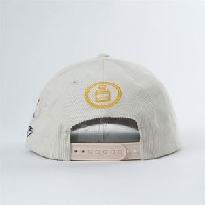 Casquette 5 panneaux de haute qualité en gros, personnalisable avec logo brodé, structure rigide, en velours côtelé et 100 % coton - Product Image 4