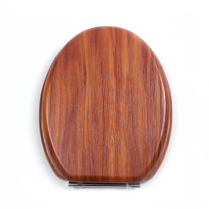 ידידותי לסביבה 19 ''גלוס גבוה יצוק מושב אסלה עץ עם חום כהה גימור טואלט עץ עם צירים מתכת - Product Image 5