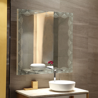 Miroirs de salle de bain élégants et uniques, éclairés, pour projets hôteliers, miroir sans cadre avec éclairage LED, montage mural, résistant à l'eau, interrupteur tactile