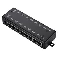 Injecteur PoE 8 Ports répartiteur POE 12V- 48V pour réseau de vidéosurveillance commutateur d'alimentation de caméra POE sur Ethernet IEEE802.3af