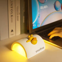 Lampe de table créative miniature LED rechargeable pour enfants, avec un canard lesté, à intensité variable, pour la chambre à coucher, avec port USB