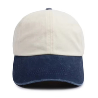 Casquette de baseball personnalisée 6 panneaux non structurés deux tons chapeau de papa en coton lavé teint en pigments brodé rétro casquette réglable incurvée