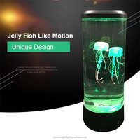 Lampe LED flottante de Table de bureau avec câble USB, couleur changeante, réservoir d'eau de méduse