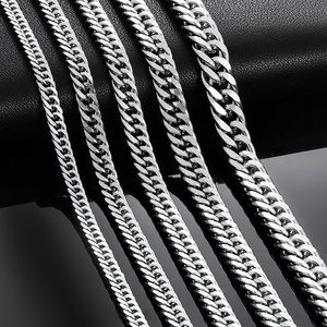 Chaînes cubaines en acier inoxydable 4,8 mm/5,8 mm/6,6 mm/7,5 mm/9,2 mm, collier épais et sportif pour hommes et garçons, de 14 à 30 pouces, idéal pour les fêtes - Product Image 1