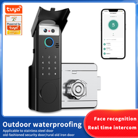 Interphone vidéo intelligent Tuya avec serrure de porte |   Carte mémoire en aluminium, étanche, résistante au soleil, avec reconnaissance faciale 3D, empreinte digitale, clé de carte et télécommande