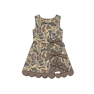 Vestido de Yoga con Estampado de Camuflaje para Niñas, Vestido Casual de Verano sin Mangas, Vestido Deportivo con Lazos para Niñas - Product Image 2