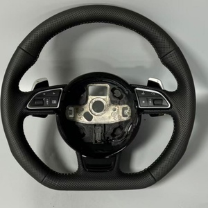 Volante de Cuero Perforado para <span class=keywords><strong>Audi</strong></span> A4 B, A5, <span class=keywords><strong>A6</strong></span> C7, A7 C6, R8, RS, RS3, RS4, RS5, Q3, Q5, Q7, TTS3, S4, S5, B9, RS6, RS7, Accesorios para Auto - Product Image 1