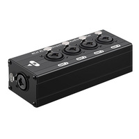 Pemisah Audio XLR 4 Saluran 1 Input 4 Output Pembagi Sinyal Seimbang Distributor Audio Paduan Aluminium