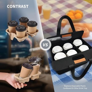 Foldable Coffee Cup Holder 4-7 Compartments Nylon Car Organizer Trunk Storage - Product Image 4