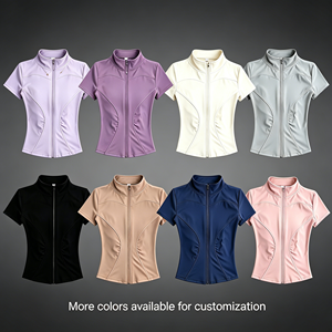 Camiseta Deportiva de Manga Corta para Mujer, con Cuello y Cremallera, Estampada, de Alta Elasticidad, Ligera, Transpirable y de Secado Rápido, para Competencia de Equitación - Product Image 3