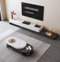 Einzigartiges Design Stein-Knochen-Intarsien Moderner Ovaler Couchtisch Langlebige Robuste Struktur für Wohnzimmer Heim-Möbel im Angebot