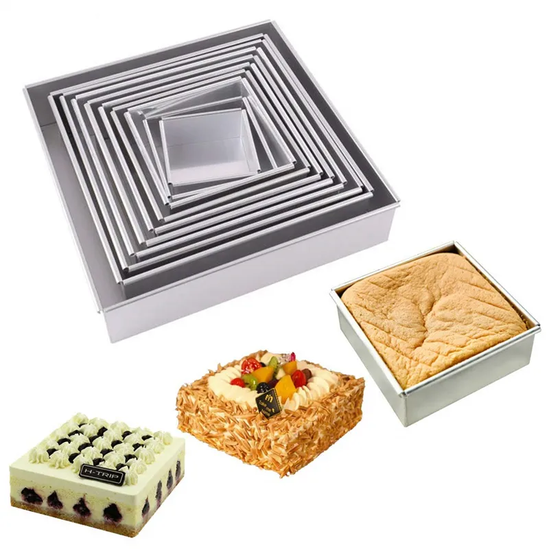 Fabriek Direct Aluminium Vierkante Cake Pan Met Verwijderbare Bodem Voor Bakken Cakevorm