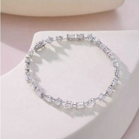 Bracelet en or massif 18 carats avec diamant de laboratoire fantaisie synthétique créé 5ctw pour femmes et jeunes filles