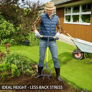 เครื่องพรวนดินแบบมือหมุน รุ่น Heavy Duty สำหรับแปลงปลูกดอกไม้ แปลงยกสูง สีเหลือง/เทา LTJY - Product Image 2