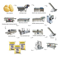 Complete set roestvrijstalen machines voor het verwerken van frieten voor fabrieken