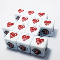Hochwertiges professionelles individuelles Design bedrucktes Logo Muster Material Acryl 16 mm Polyeder D6 leere Casino-Wetten