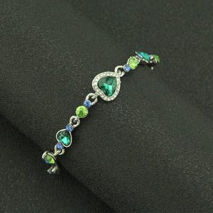 New Heart of the Ocean <b>Love</b> Heart Colored Rhinestone Ladies Girlfriend <b>Bracelet</b> - Product Image 2