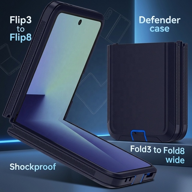 Rugged Defender Hinge Protection Foldable Phone Case Luxury Shockproof Back Cover for Samsung Galaxy Z Flip 7 6 5 4 3 Smartphone