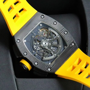 Reloj Cronógrafo Mecánico Deportivo para Hombre, Diseño de Superdeportivo de Lujo RM11-03, Fibra de Carbono, Correa de Goma Amarilla, Gran Venta 2026 - Product Image 4