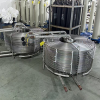 Serpentín de enfriamiento de acero inoxidable soldado con precisión de larga duración para jugo/cerveza/leche, tipo intercambiador de calor