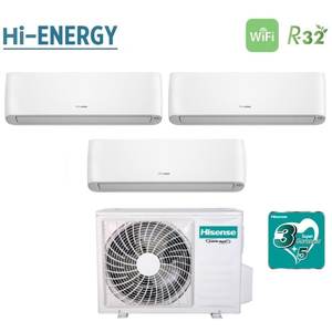 Climatizzatore Condizionatore Hisense Trial Split Inverter série ENERGY PRO PLUS / HI-ENERGY 9 + 9 + 9 con 3AMW62U4RJC R-32 Wi-Fi In - Product Image 2