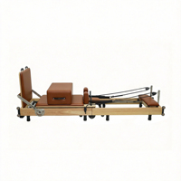 Máquina de Pilates Reformer de Madera de Lujo, Comercial, de Estudio, Telescópica, con 6 Resortes, Plegable, de Alta Calidad OEM, para Ejercicios de Core