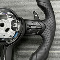 Volant noir pour BMW M3 M5 E90 E70 F10 F11 F20 F21 F30 F31 F34 F32 F33 F36 F20 F22 F23 F48 Series, volant en cuir
