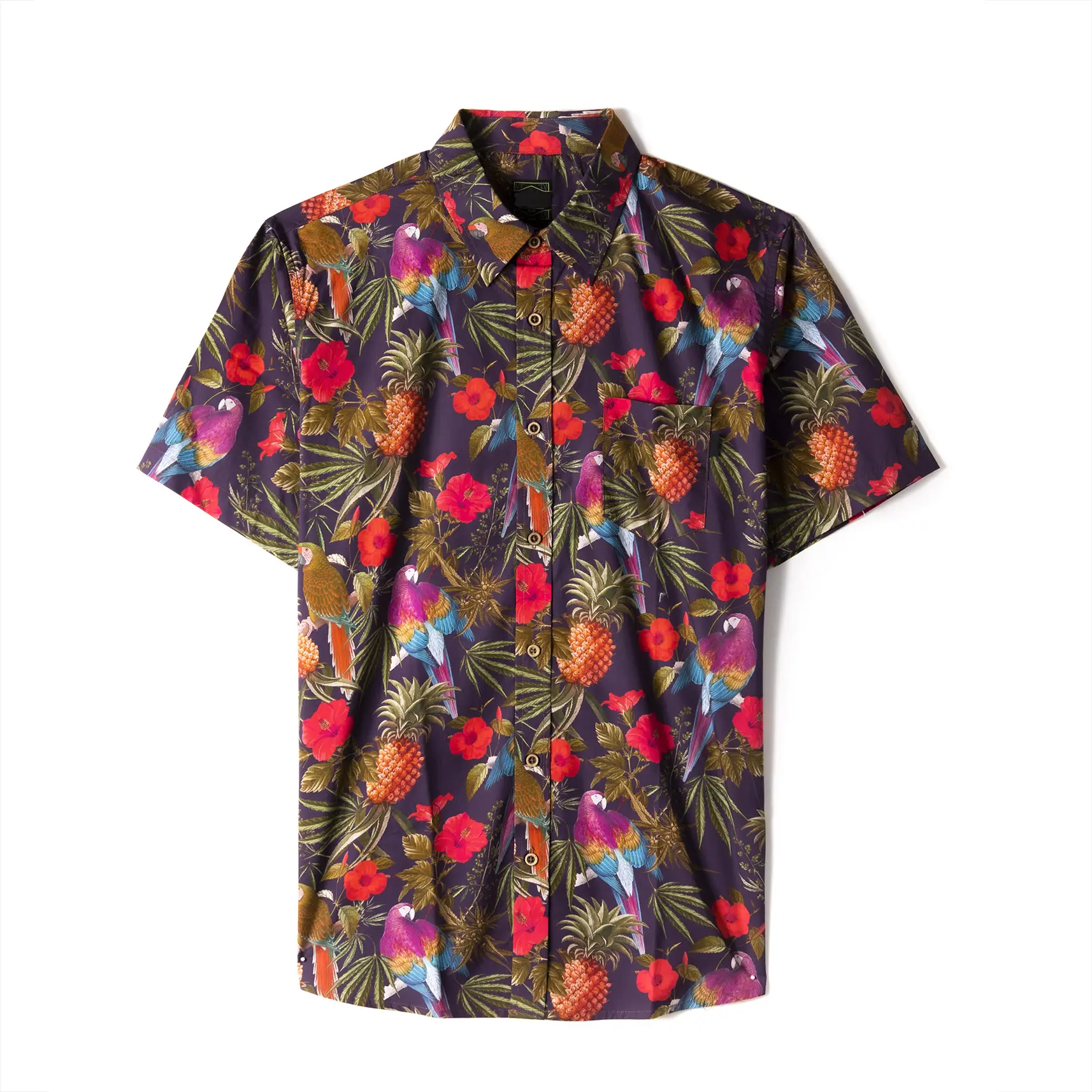 Factory Direct Sale Mens 100% Cotton Vacation Beach Casual 2023 Printed Hawaiian Shirts