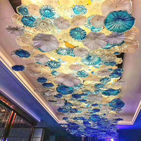 Lustre décoratif moderne en acier et verre avec télécommande, luminaire suspendu personnalisé pour hall d'hôtel, restaurant, salle à manger