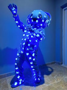 Traje de Robot con Luces LED para Fiesta de Carnaval en Club Nocturno, Blazer Negro, Tejido Sólido con <span class=keywords><strong>Lentejuelas</strong></span> - Product Image 3