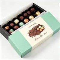 Boîte à chocolats de Noël en papier avec séparateur, emballage de style tendance pour desserts, impression personnalisée, vente en gros